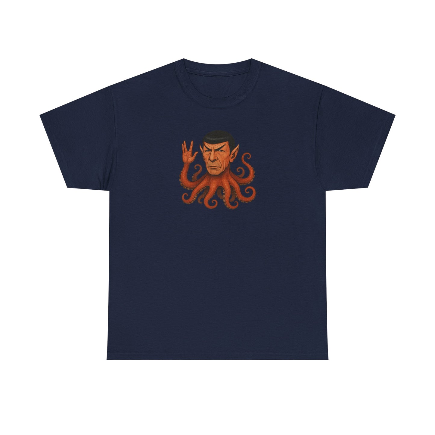 Spocktopus | Octopus Spock Unisex T-Shirt, Funny Nerd Tee, Geeky Apparel, Pop Culture Gift, Sci-Fi Fan Shirt