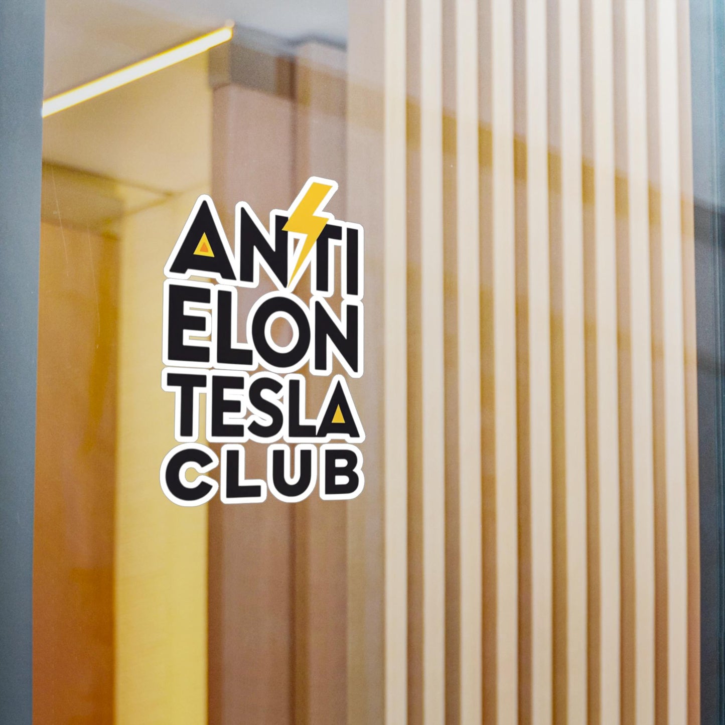 Anti Elon Tesla Club Vinyl Decals, Funny Car Stickers, Unique Wall Decor, Gift for Tech Lovers, Anti-Elon Merchandise