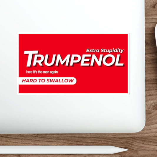 Tylenol Parody Political Humor Die-Cut Stickers, Funny Laptop Decals, Gift for Activists, Election Stickers, Unique Car Accessories