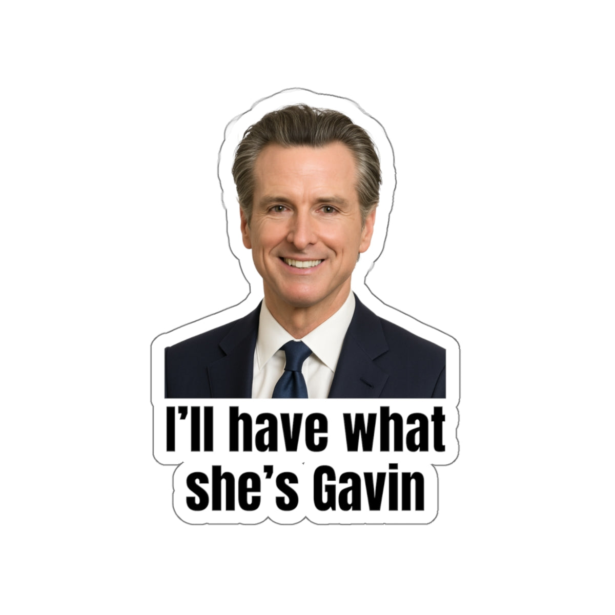 Gavin Newsom Die-Cut Stickers, Political Humor, Laptop Decor, Car Stickers, Gift for Friends
