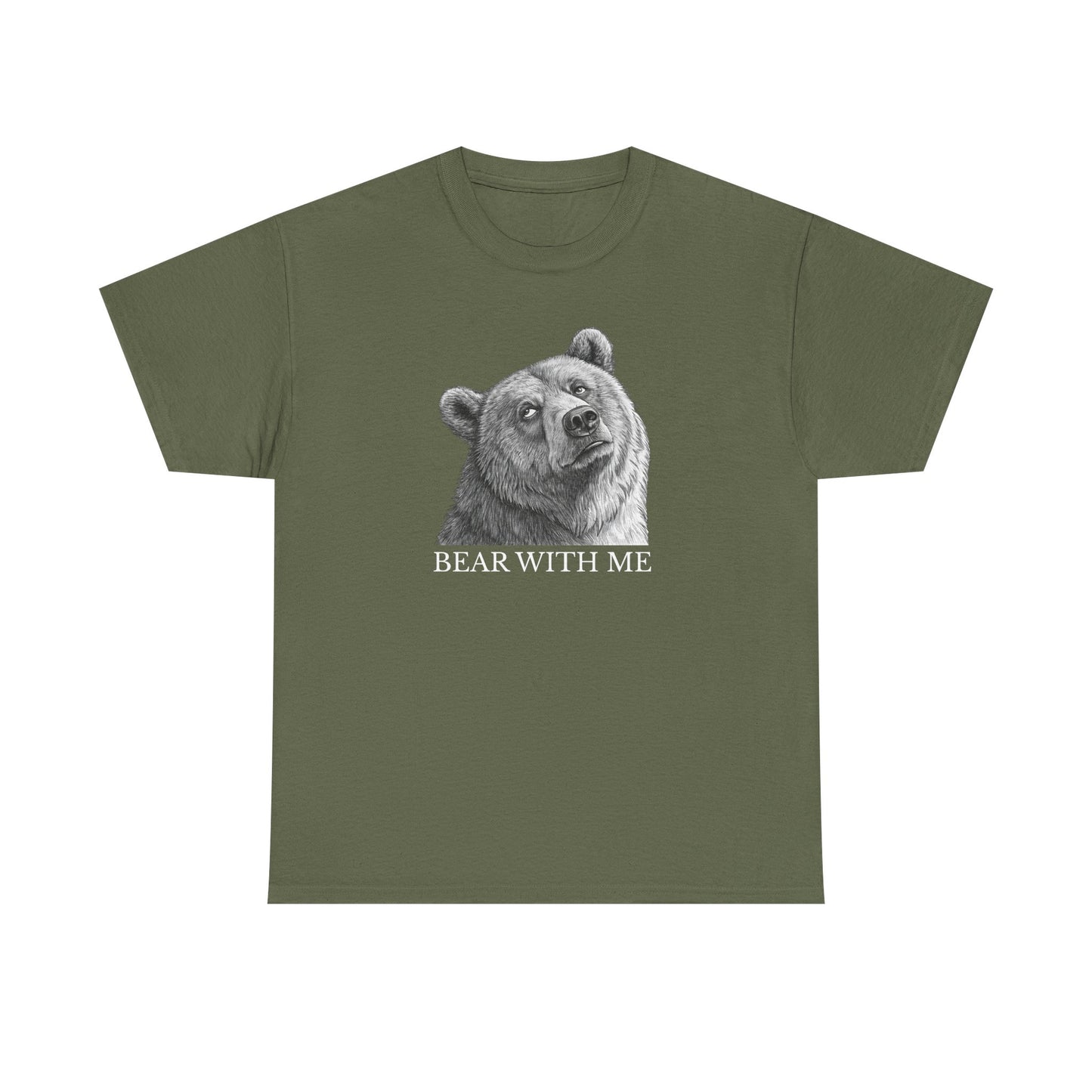 Bear With Me Graphic Tee, Funny Animal Shirt, Unisex Cotton T-Shirt, Gift for Nature Lovers, Casual Wear, Birthday Gift