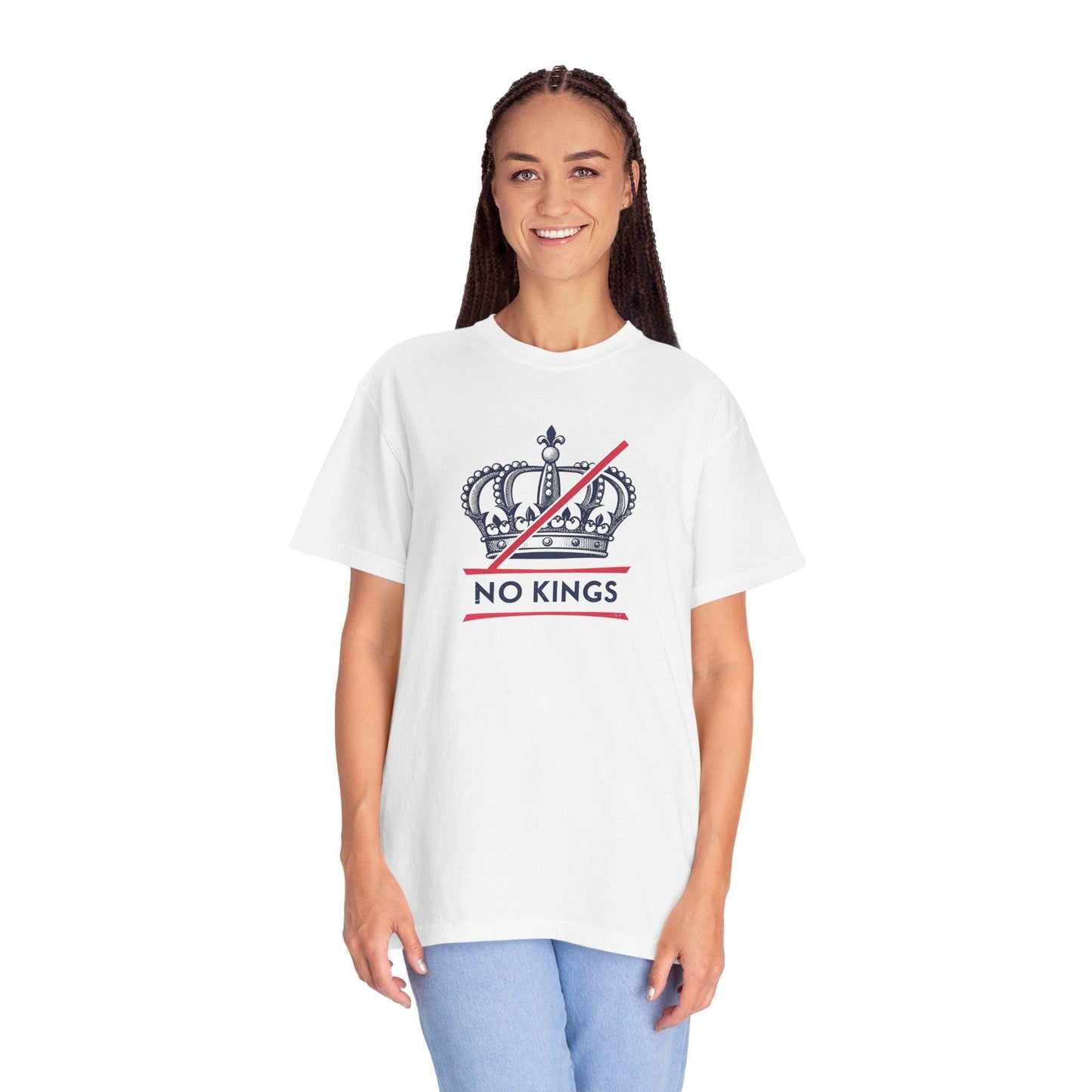 No Kings Rebel Crown T-Shirt - Unisex Garment-Dyed Tee for Festival, Casual Wear, Statement Shirt, Gift for Friends, No Kings Design