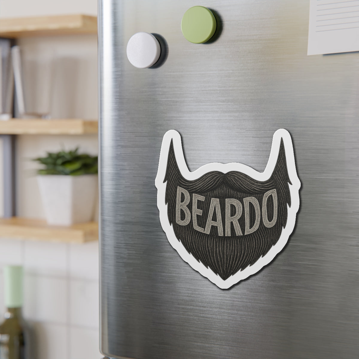 Beardo Beard-Themed Die-Cut Magnet, Fun Décor for Bearded Friends, Great Gift for Father's Day, Hipster Home Accents, Kitchen, Office