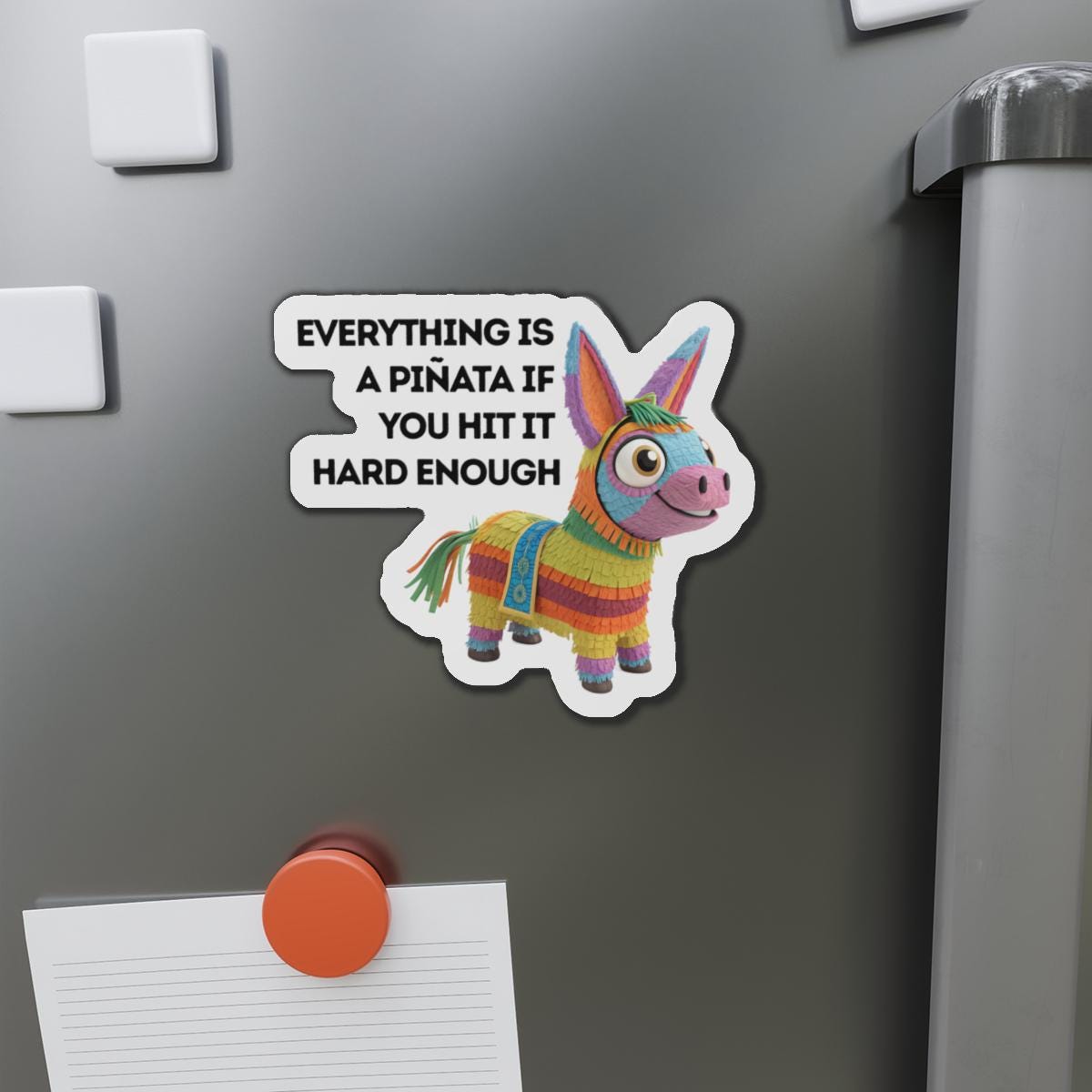 Playful Piñata Die-Cut Magnets, Fun Home Decor, Gift for Kids, Birthday Keepsake, Quirky Refrigerator Magnet