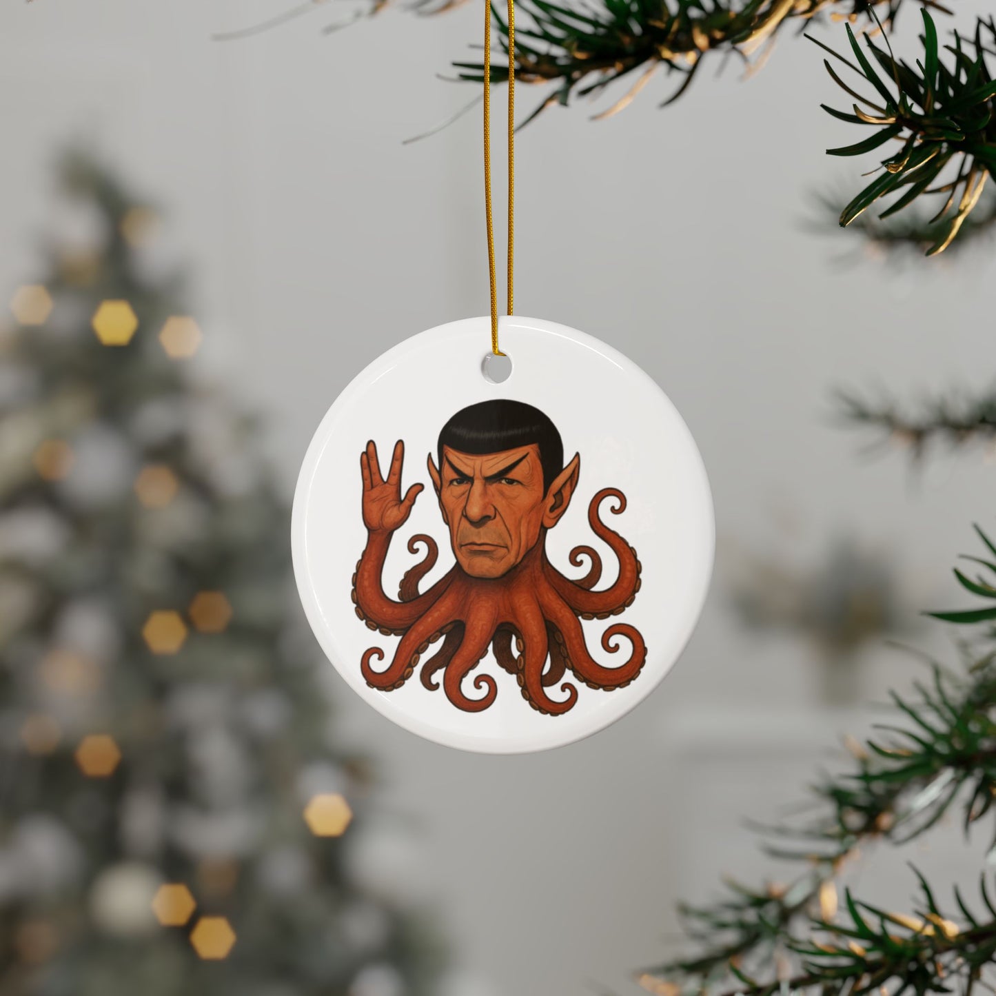 Spocktopus | Whimsical Ceramic Ornaments, Unique Holiday Decor for Trekkies, Perfect Gift for Christmas