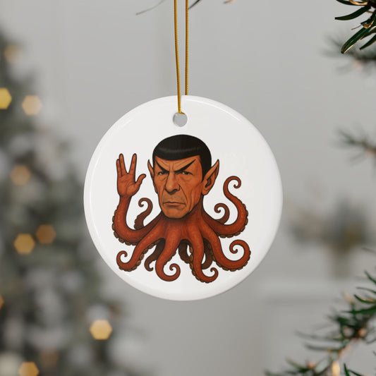 Spocktopus | Whimsical Ceramic Ornaments, Unique Holiday Decor for Trekkies, Perfect Gift for Christmas