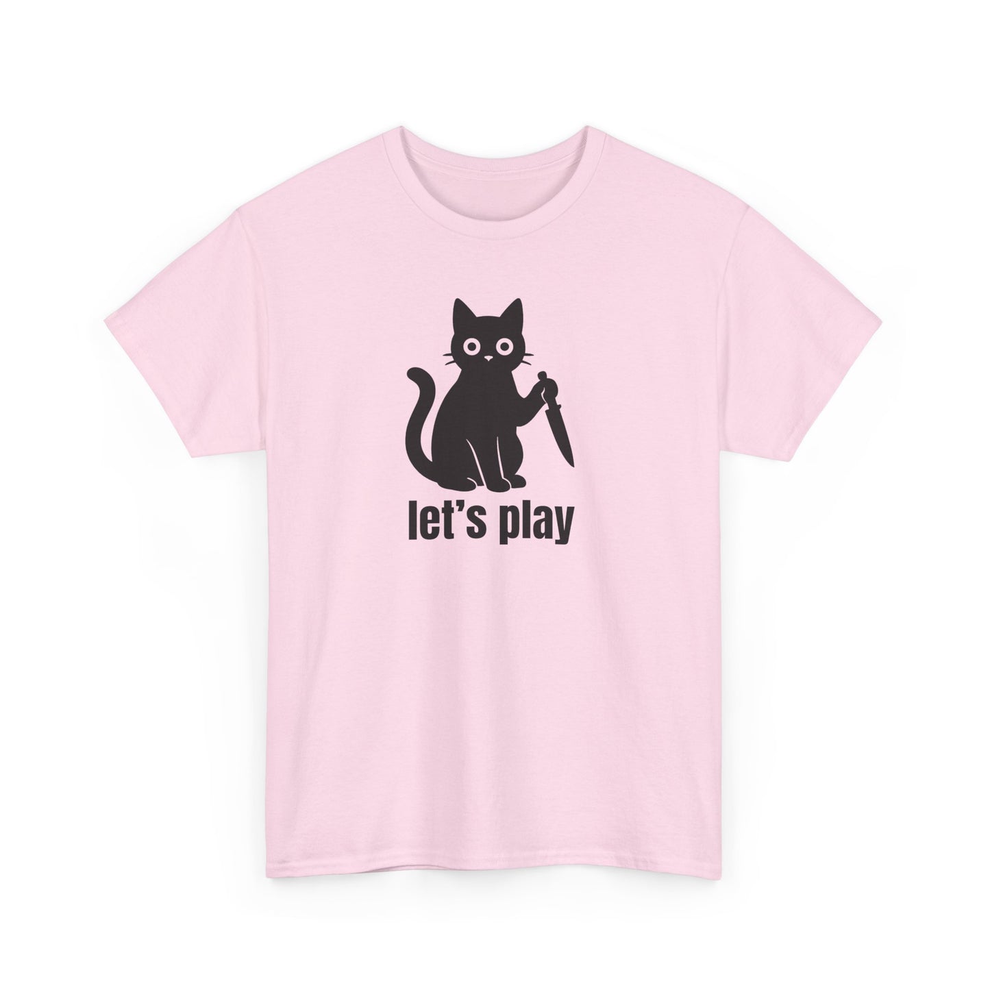 Playful Cat Tee - Let's Play Unisex Heavy Cotton Shirt, Cat Lover Gift, Fun T-Shirt, Animal Themed Apparel, Casual Wear