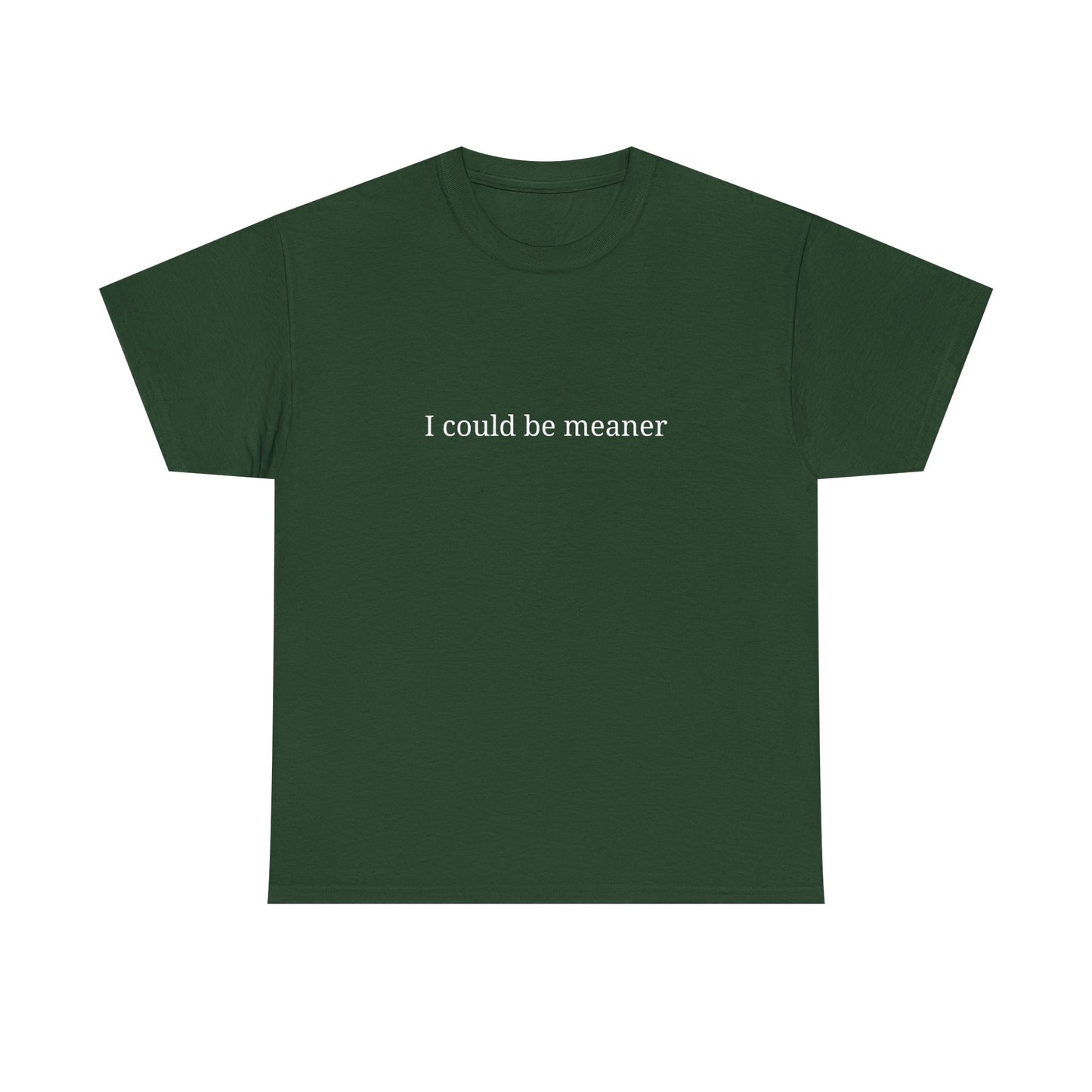 I Could Be Meaner Unisex Heavy Cotton Tee, Funny Graphic Shirt, Gift for Friend, Casual Wear, Humor T-Shirt, Birthday Gift