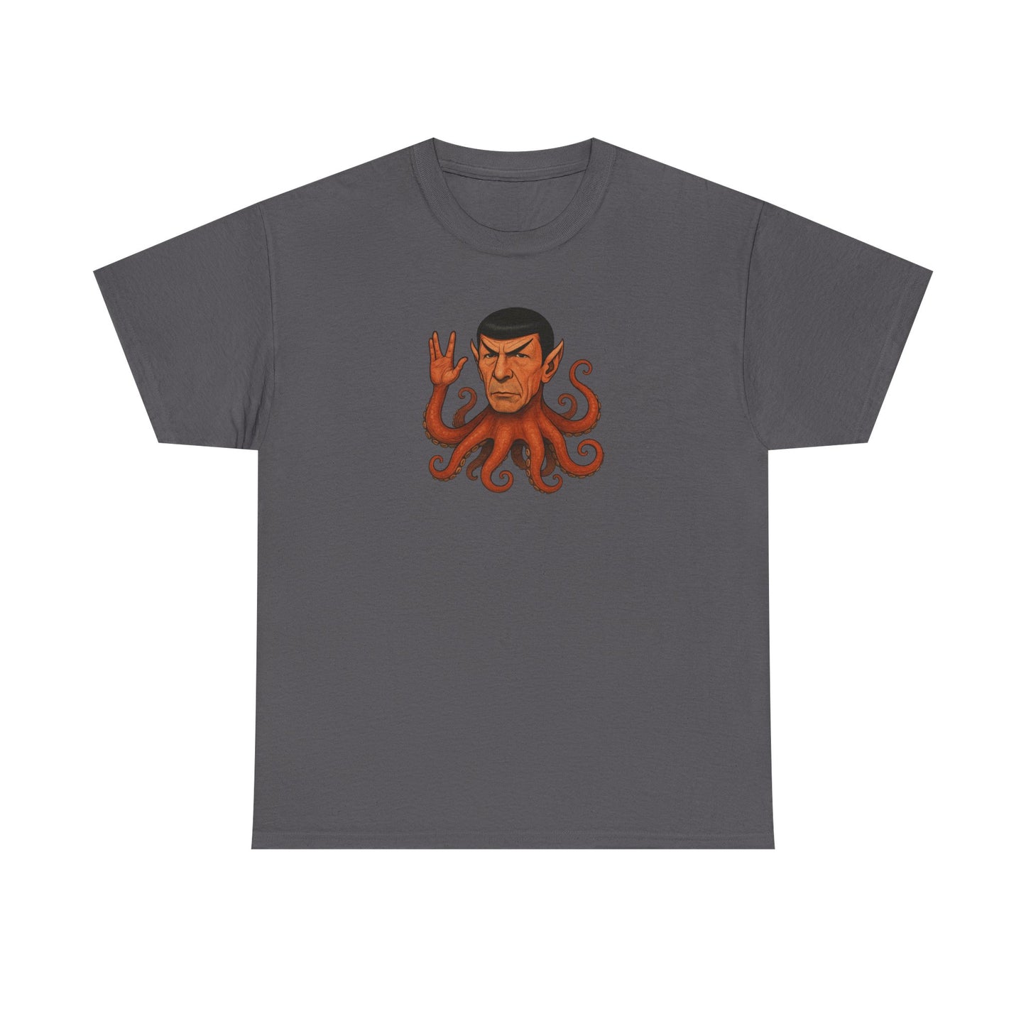 Spocktopus | Octopus Spock Unisex T-Shirt, Funny Nerd Tee, Geeky Apparel, Pop Culture Gift, Sci-Fi Fan Shirt