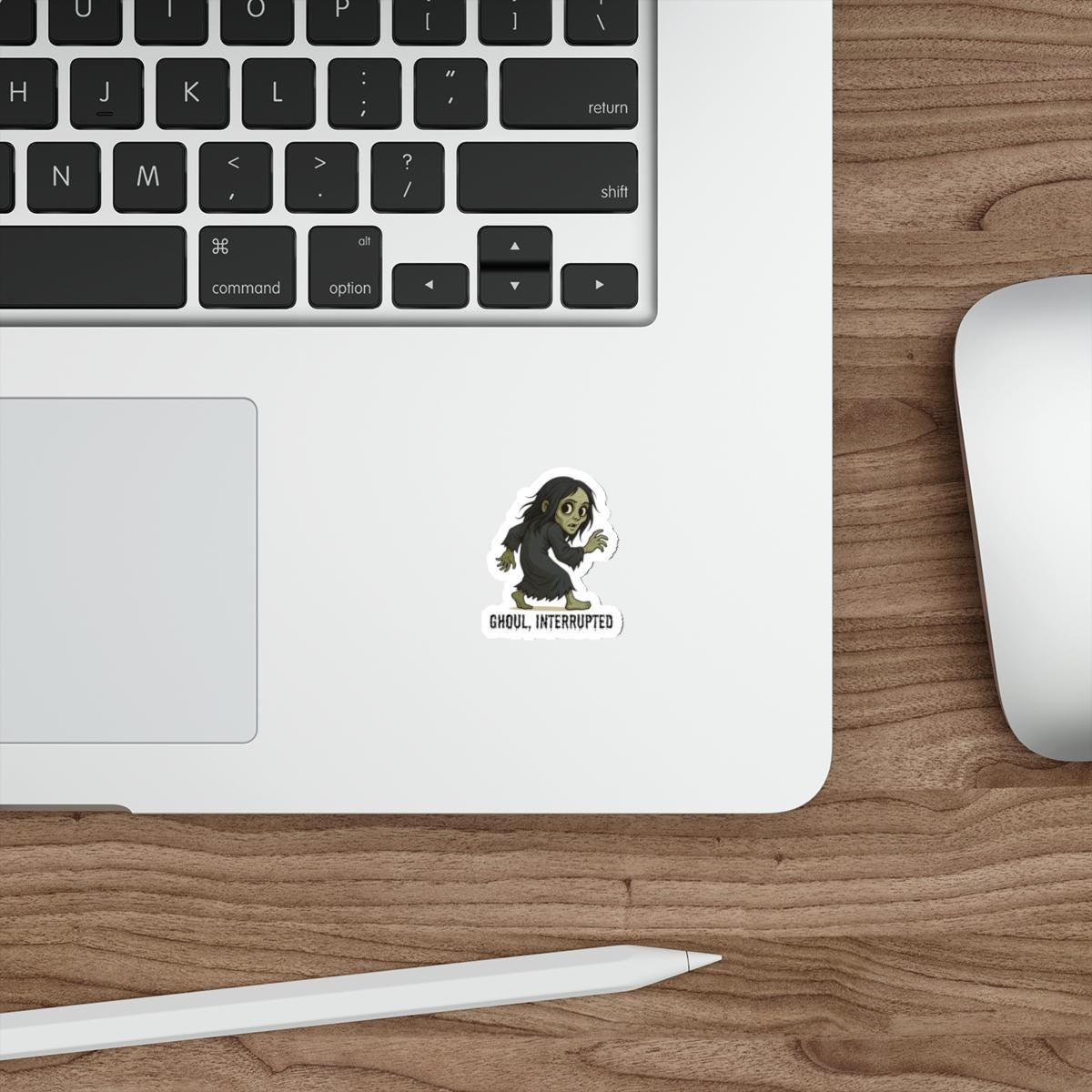 Ghoul, Interrupted Halloween Die-Cut Stickers | Spooky Decor for Halloween, Gifts for Ghoulish Fans, Laptop Stickers, Witchy Accessories