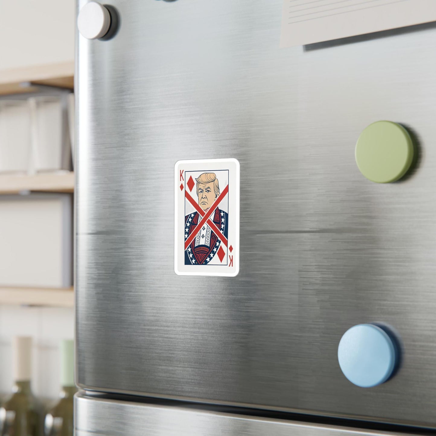 Anti Trump Playing Card Sticker, No Kings Political Protest Decal, King of Diamonds Vinyl Sticker, Funny Activist Gift, Liberal Satire Art