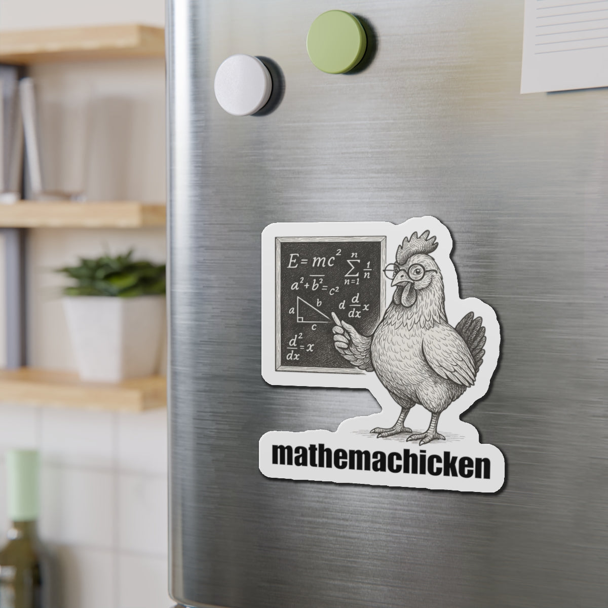 Mathemachicken | Math-Themed Die-Cut Magnets, Fun Kitchen Decor, Math Lover Gifts, Unique Fridge Decor, Educational Magnets