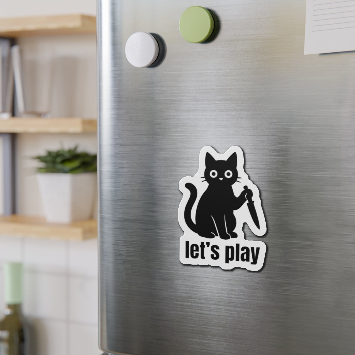 Whimsical Cat Die-Cut Magnets - Cute Fridge Decor, Gift for Cat Lovers, Fun Kitchen Accessories, Playful Home Decor, Pet-Themed Gifts
