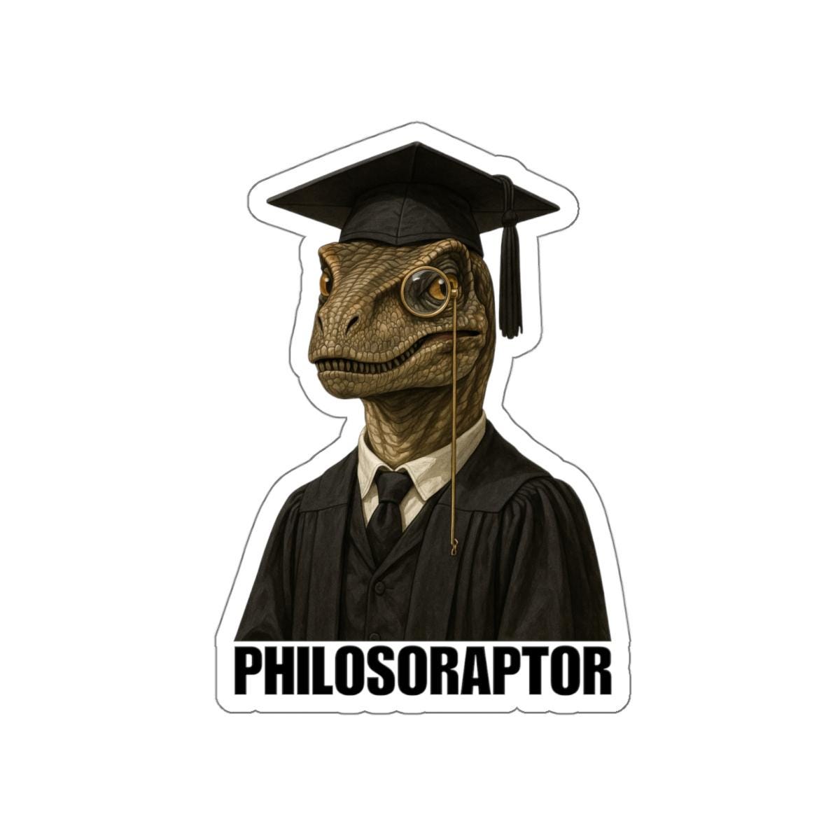 Philosoraptor Graduation Die-Cut Stickers, Funny Graduation Gifts, Laptop Decals, Student Humor, Graduation Decorations