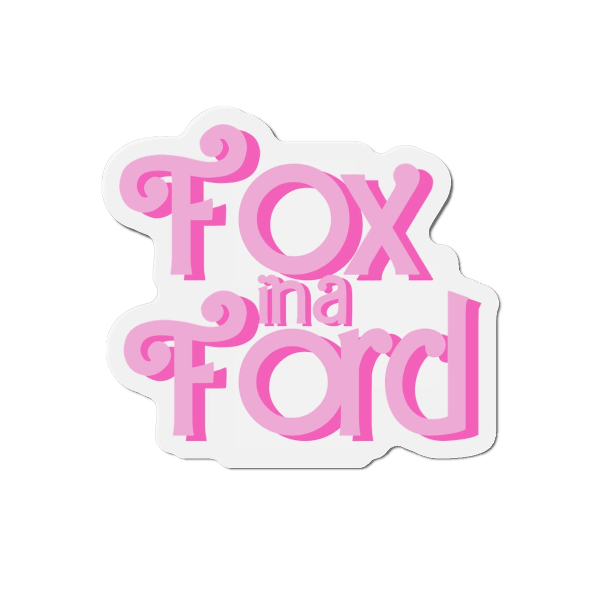 Playful Die-Cut Fox in A Ford Magnets for Cars, Fridges, Fun Decor, Perfect Gift, Home or Office, Cute Animal Lovers