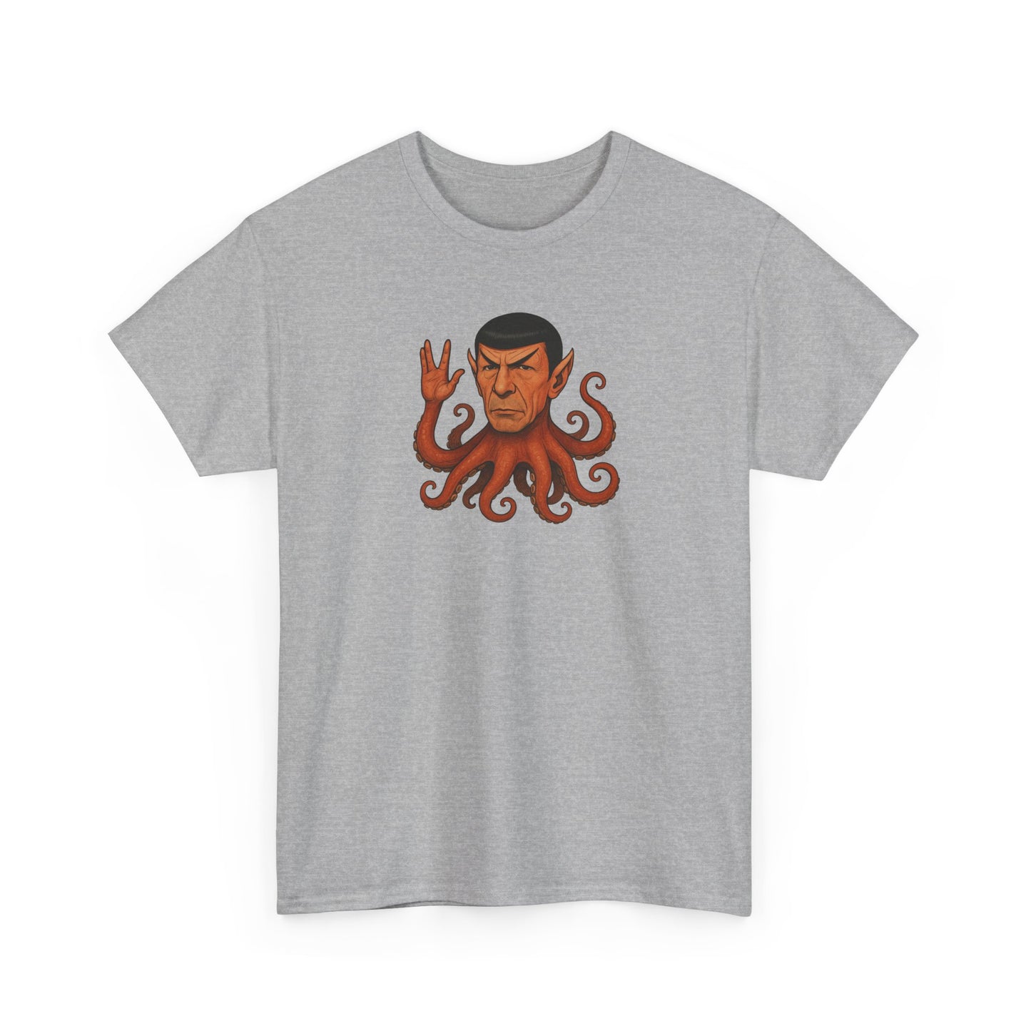 Spocktopus | Octopus Spock Unisex T-Shirt, Funny Nerd Tee, Geeky Apparel, Pop Culture Gift, Sci-Fi Fan Shirt