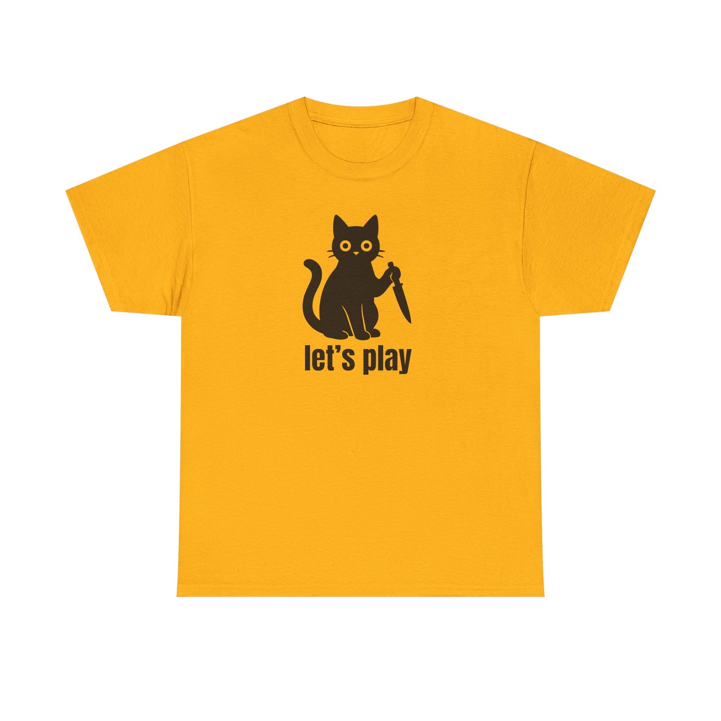 Playful Cat Tee - Let's Play Unisex Heavy Cotton Shirt, Cat Lover Gift, Fun T-Shirt, Animal Themed Apparel, Casual Wear