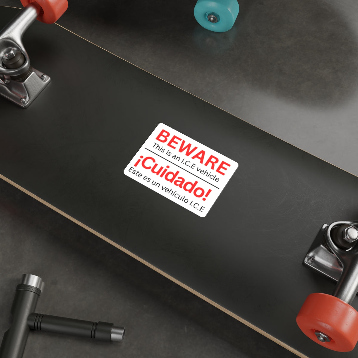 Beware I.C.E Vehicle Identification Die-Cut Stickers | Bold Warning Decals for Cars, Laptops, Bumper Stickers, Home Decor
