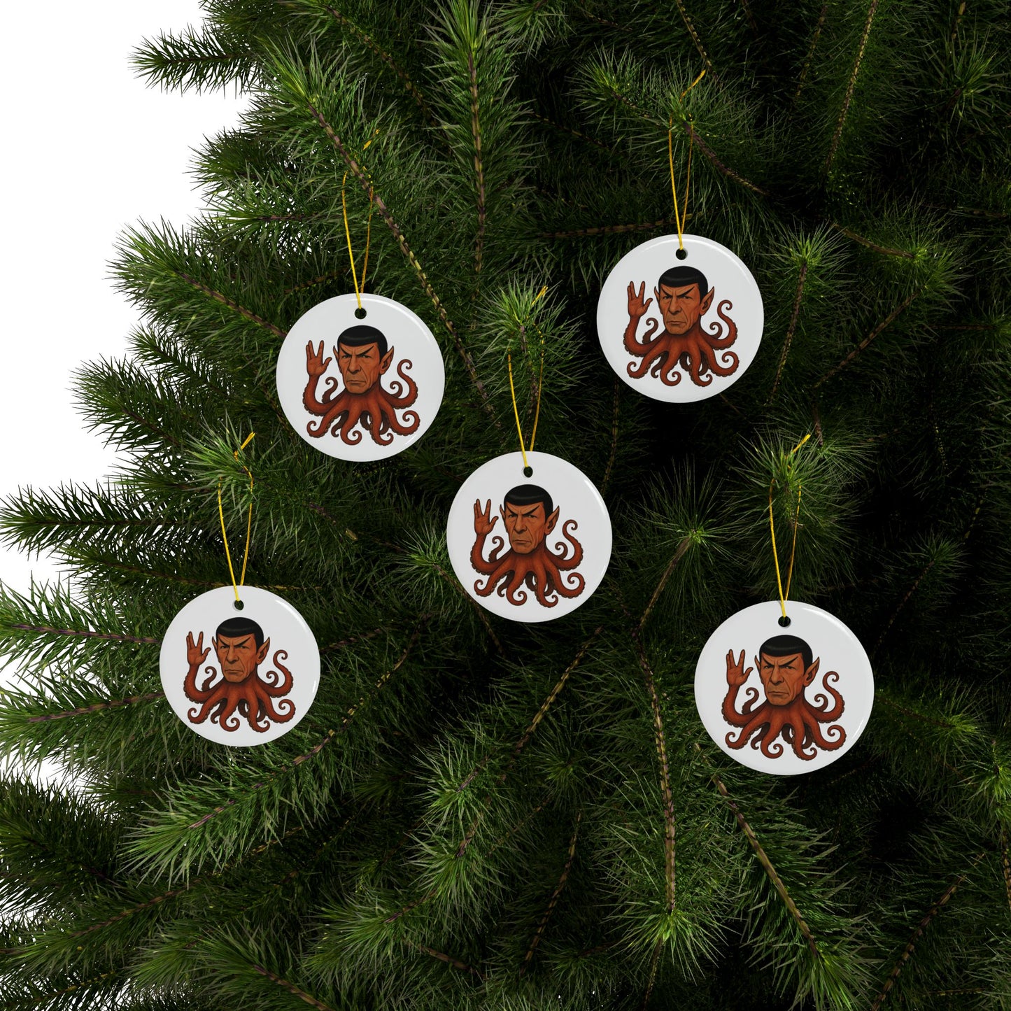 Spocktopus | Whimsical Ceramic Ornaments, Unique Holiday Decor for Trekkies, Perfect Gift for Christmas