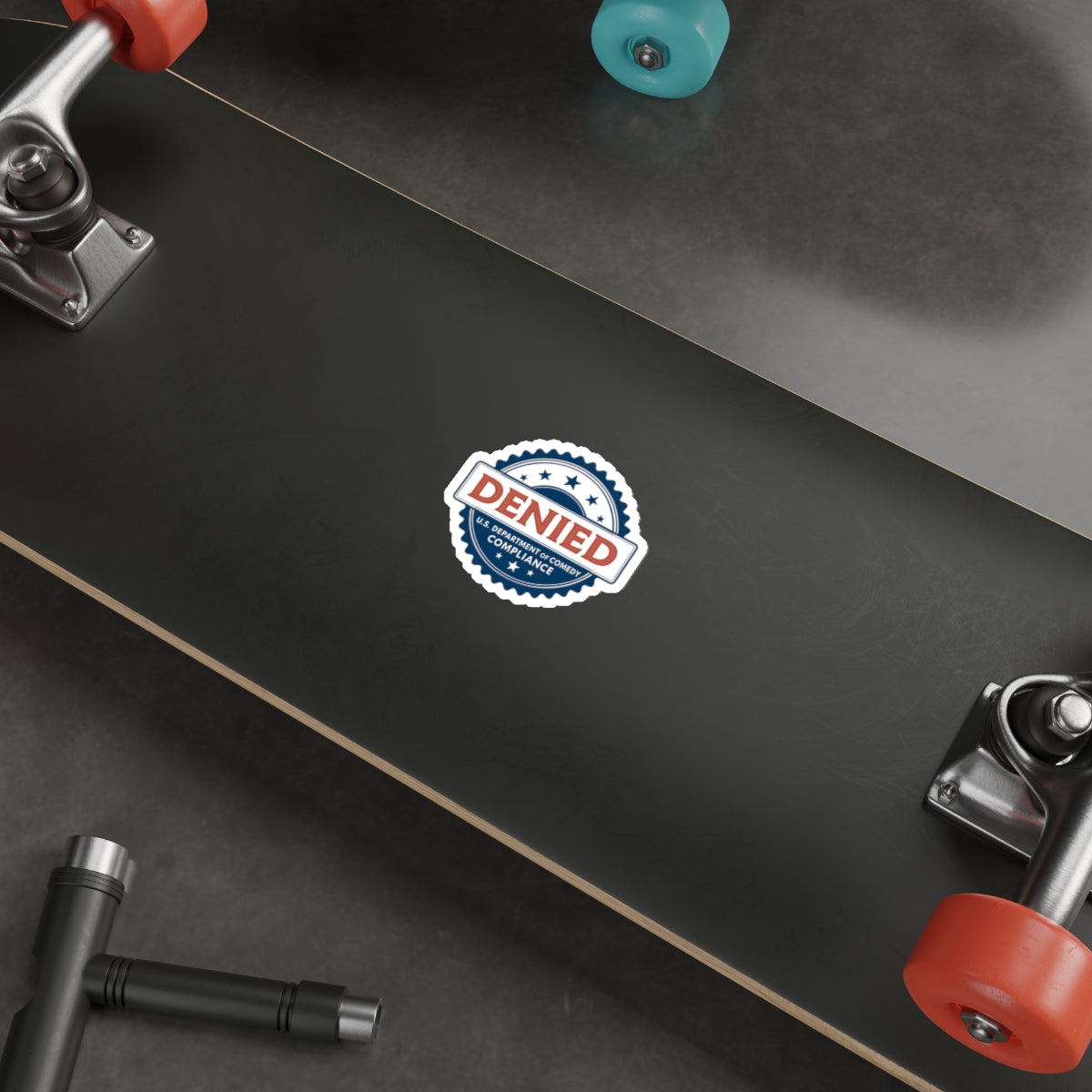 U.S. Department of Comedy Compliance Denied Stickers - Satirical Die-Cut Vinyl Decals for Laptops, Water Bottles, Gifts, Party Favors, Home Decor