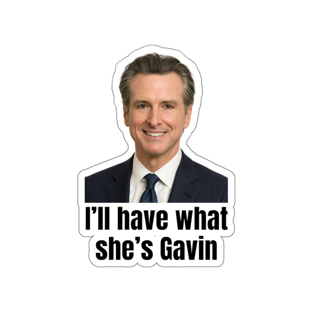 Gavin Newsom Die-Cut Stickers, Political Humor, Laptop Decor, Car Stickers, Gift for Friends