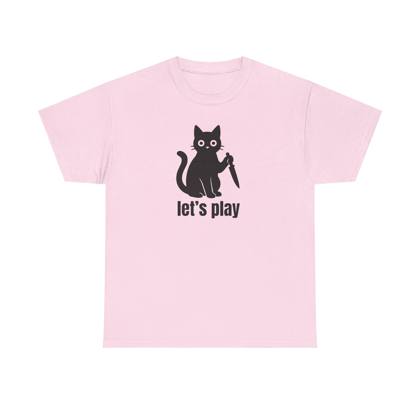 Playful Cat Tee - Let's Play Unisex Heavy Cotton Shirt, Cat Lover Gift, Fun T-Shirt, Animal Themed Apparel, Casual Wear