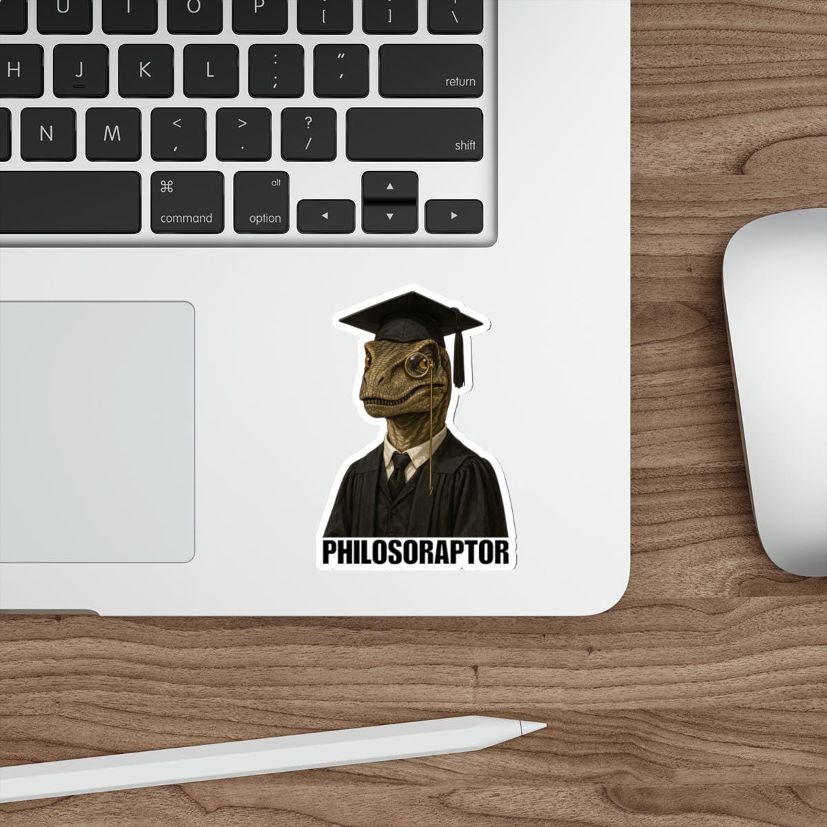Philosoraptor Graduation Die-Cut Stickers, Funny Graduation Gifts, Laptop Decals, Student Humor, Graduation Decorations