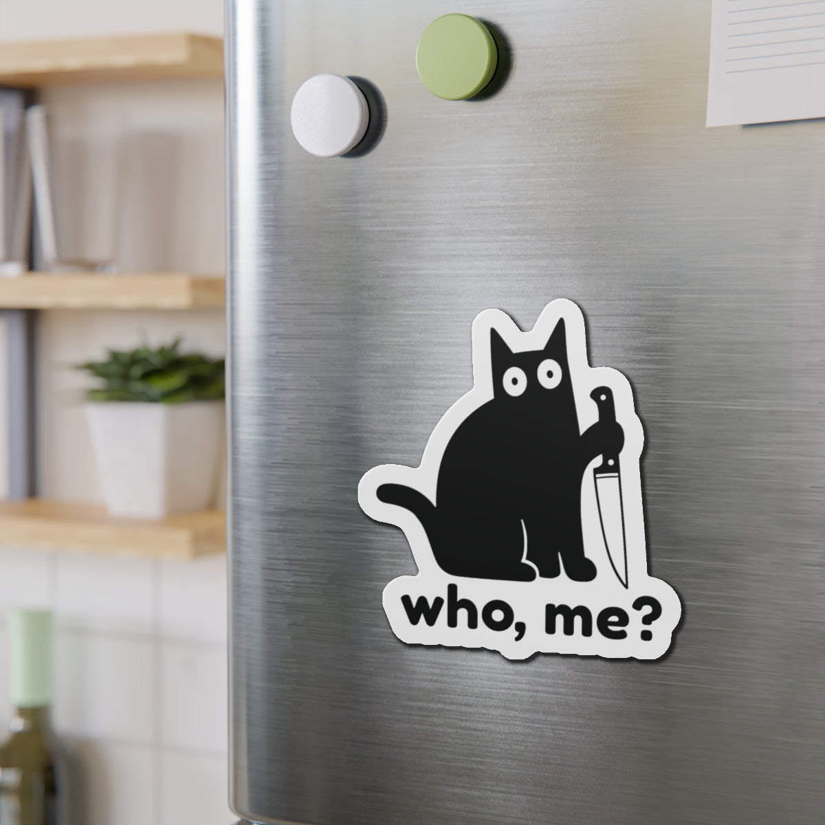 Who, me? | Whimsical Cat Die-Cut Magnets - Perfect for Cat Lovers, Fun Home Decor, Unique Gifts, Kitchen Essentials