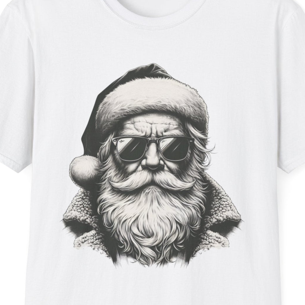 Cool Santa Graphic Unisex T-Shirt, Funny Holiday Tee, Christmas Gift, Retro Santa Shirt, Festive Apparel, Men and Women Holiday Wear