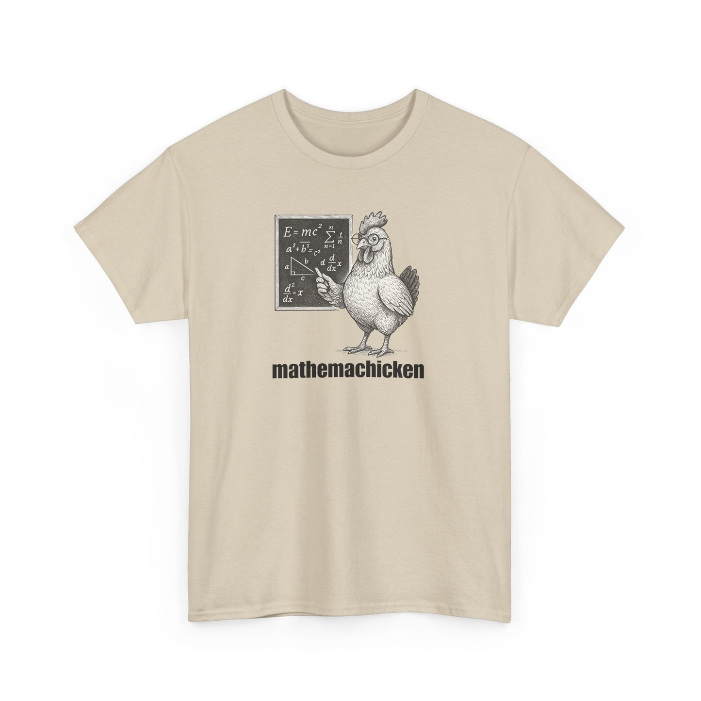 Mathemachicken | Unisex Heavy Cotton Tee | Math Lover Shirt, Funny Chicken T-Shirt, Gift for Teachers, Science Humor Tee, Geeky Apparel