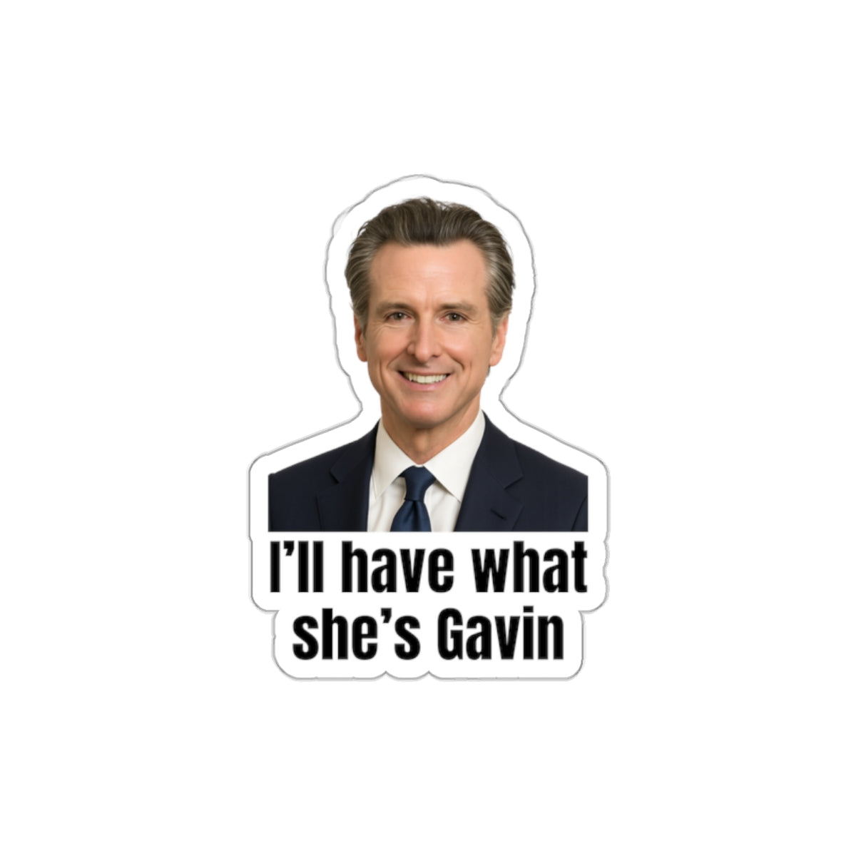 Gavin Newsom Die-Cut Stickers, Political Humor, Laptop Decor, Car Stickers, Gift for Friends