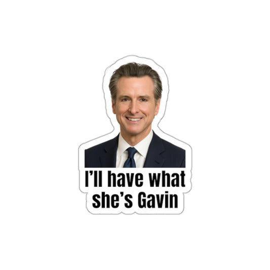 Gavin Newsom Die-Cut Stickers, Political Humor, Laptop Decor, Car Stickers, Gift for Friends