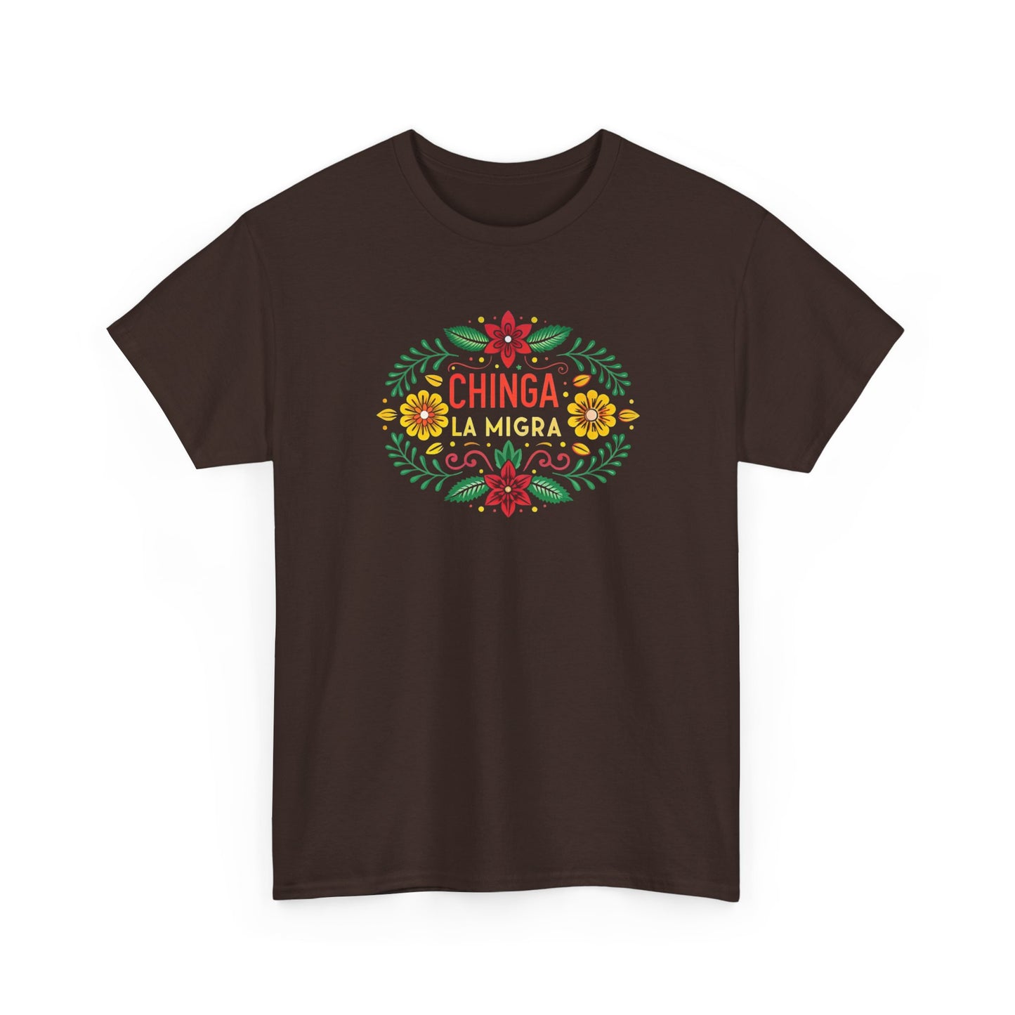 Chinga La Migra Anti I.C.E Floral Statement Tee - Unisex Graphic Shirt, Bold Casual Wear, Gift for Activists, Festival Clothing