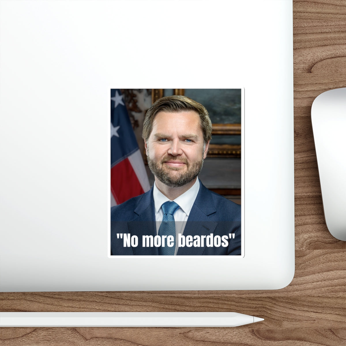 No More Beardos Satirical Die-Cut Stickers | for Laptops, Water Bottles, Gifts, and Decor | JD Vance | Pete Hegseth