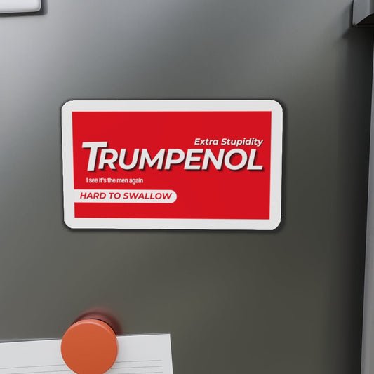 Tylenol Parody Political Humor Die-Cut Magnets, Fun Refrigerator Decor, Gift for Friends, Quirky Kitchen Accessories, Trendy Home Decor