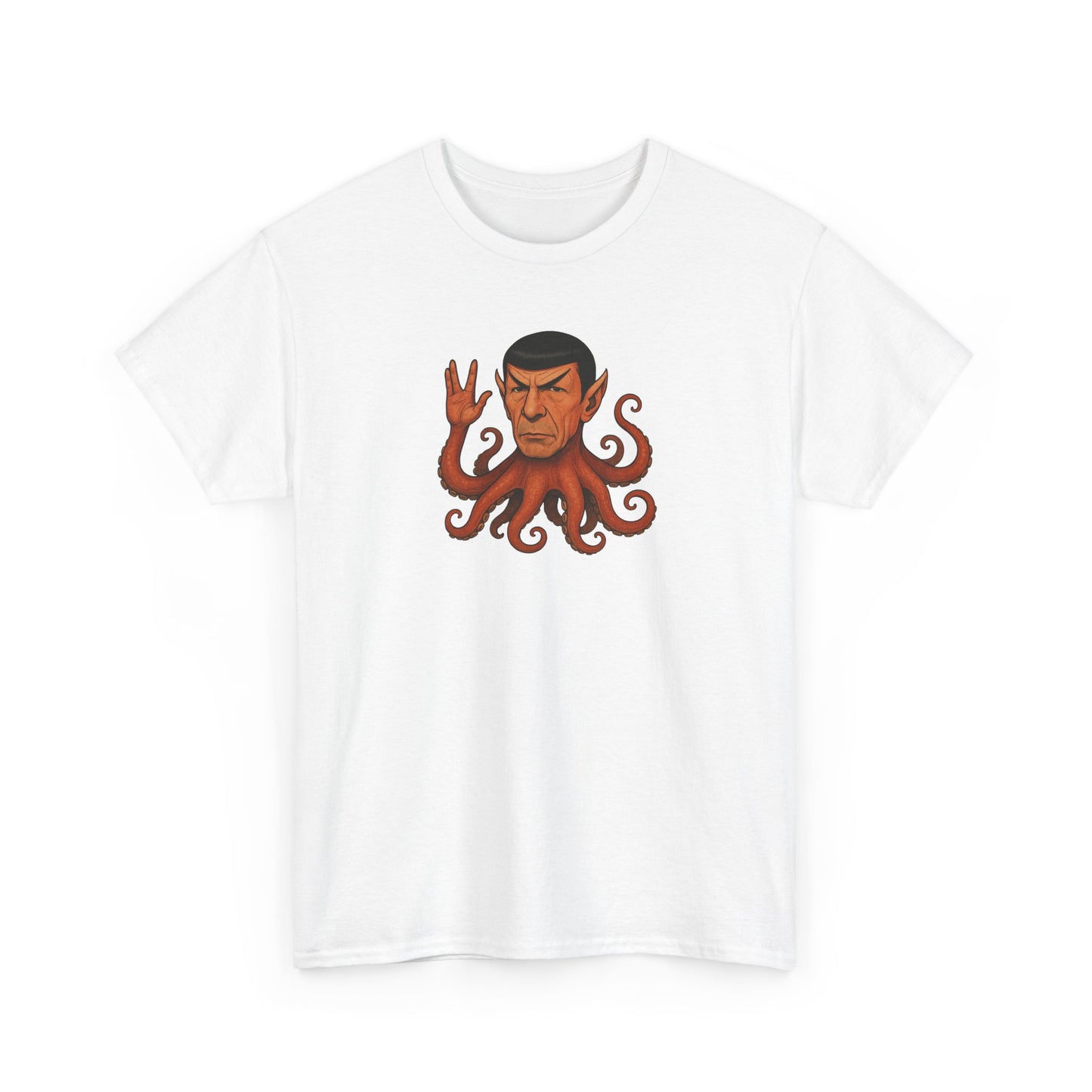 Spocktopus | Octopus Spock Unisex T-Shirt, Funny Nerd Tee, Geeky Apparel, Pop Culture Gift, Sci-Fi Fan Shirt