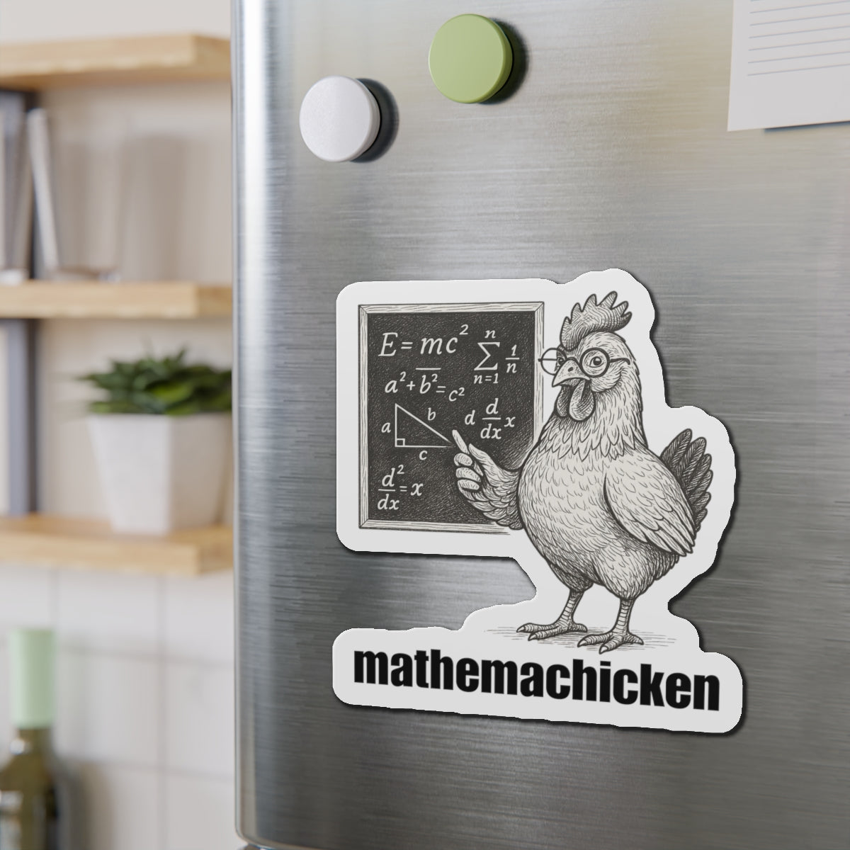Mathemachicken | Math-Themed Die-Cut Magnets, Fun Kitchen Decor, Math Lover Gifts, Unique Fridge Decor, Educational Magnets
