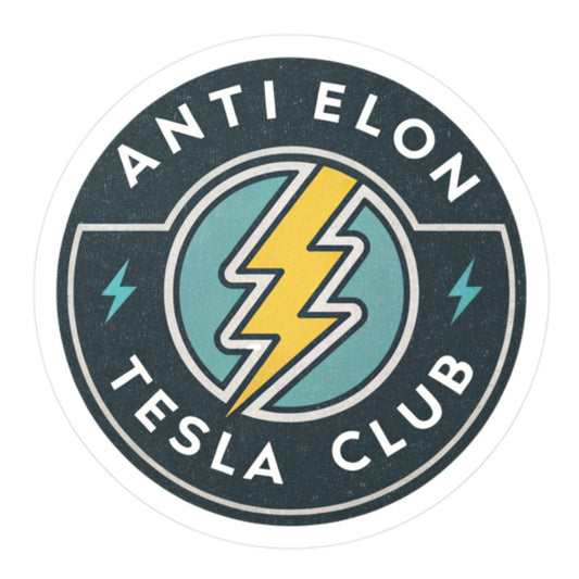 Anti Elon Tesla Club Kiss-Cut Vinyl Decals, Fun Car Accessories, Stickers for Tesla Enthusiasts, Cool Gifts, Home Decor