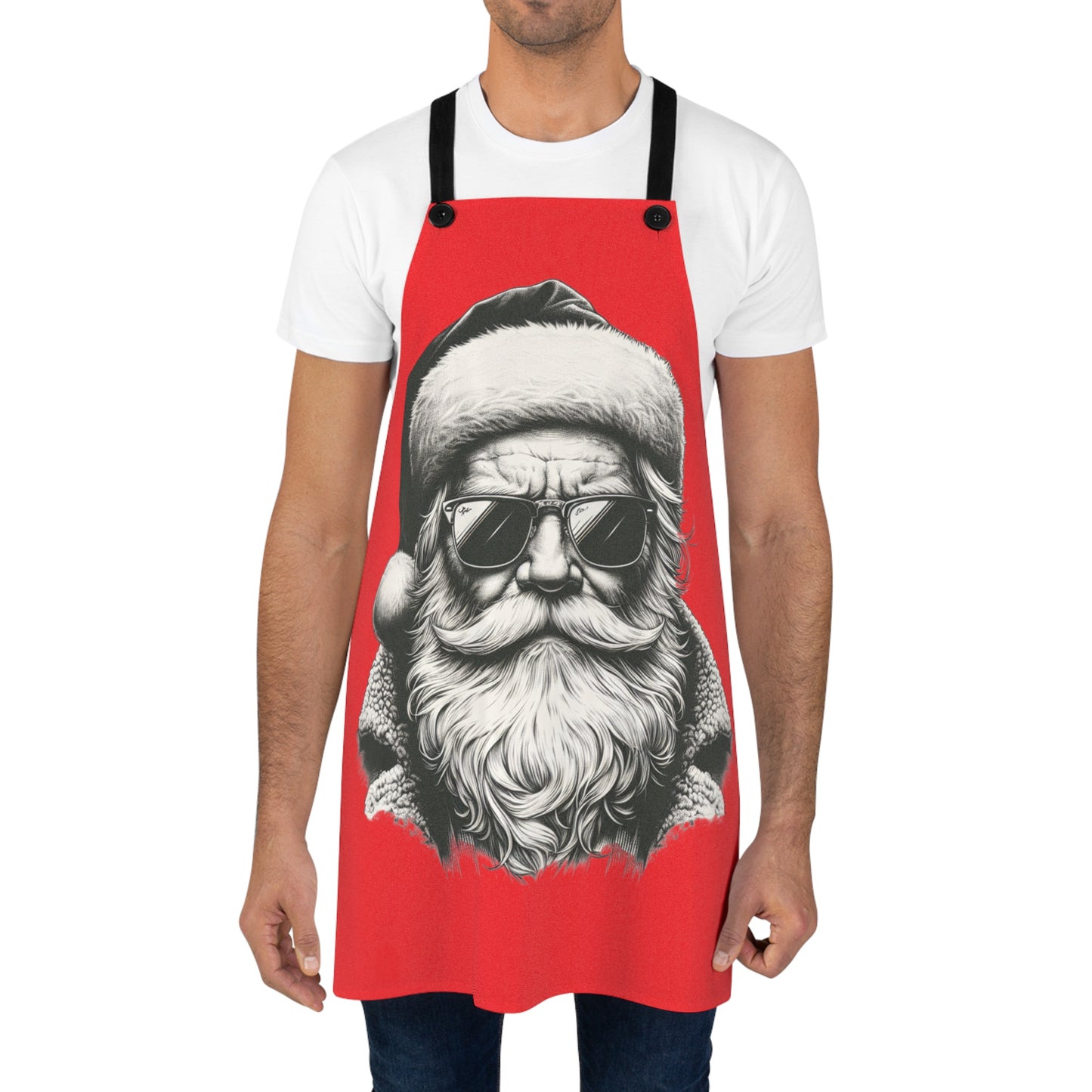 Cool Santa Christmas Apron, Holiday Cooking Gift, BBQ Apron for Men, Funny Chef Apron, Christmas Kitchen Accessory