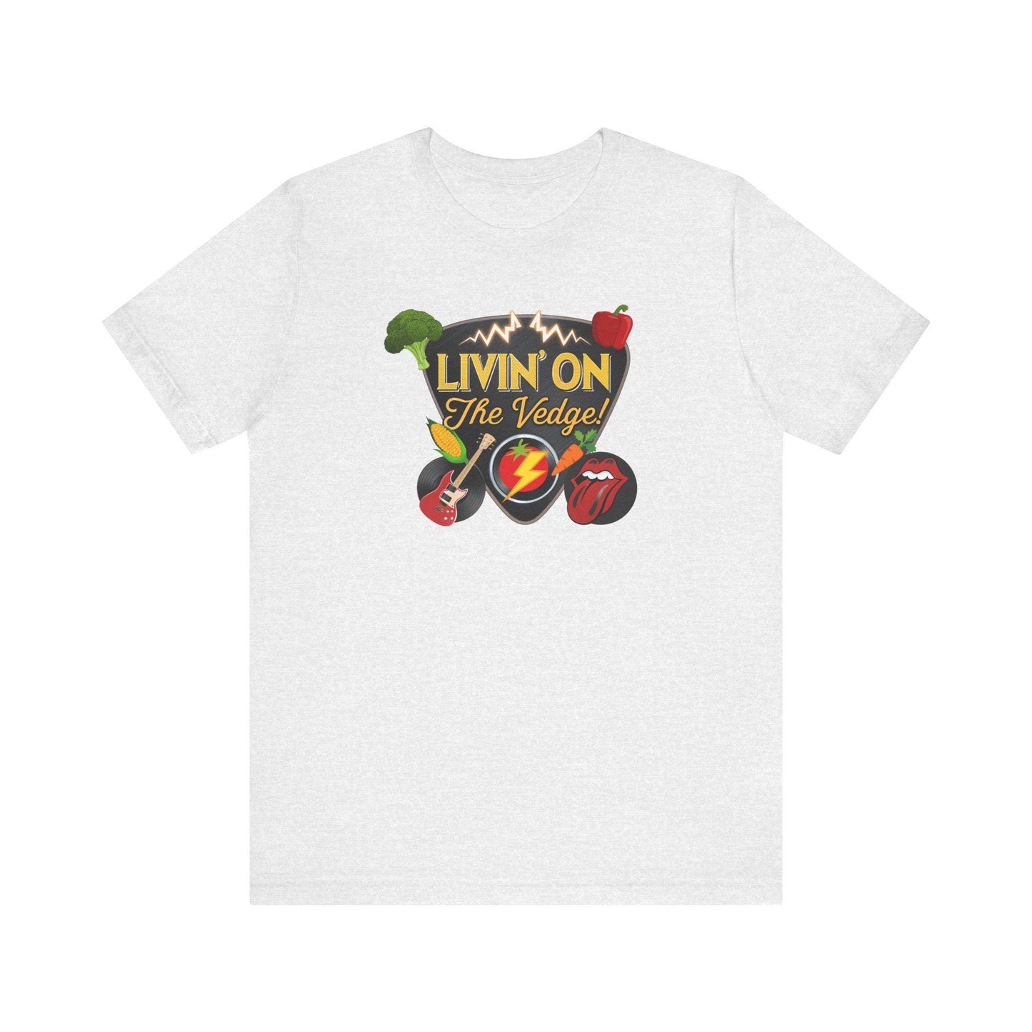 Rocking Veggie Graphic Tee, Funny Food Shirt, Music Lovers Gift, Unisex Humor T-Shirt, Casual Wear for Parties