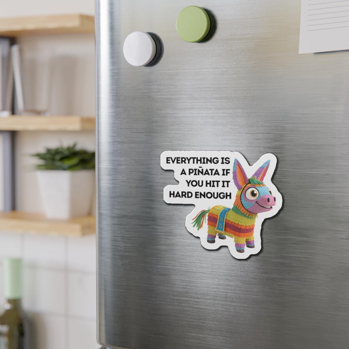 Playful Piñata Die-Cut Magnets, Fun Home Decor, Gift for Kids, Birthday Keepsake, Quirky Refrigerator Magnet