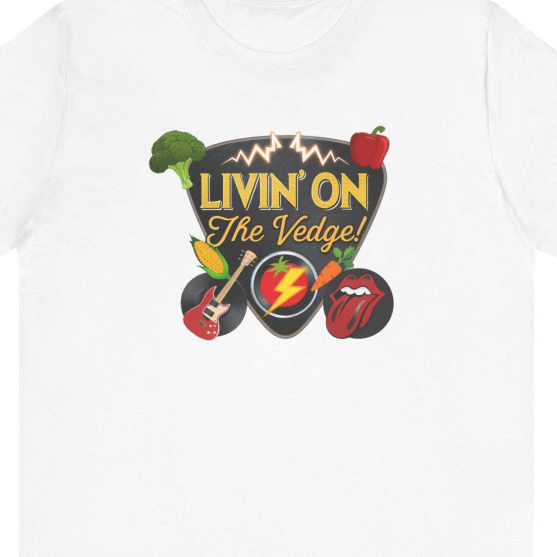 Rocking Veggie Graphic Tee, Funny Food Shirt, Music Lovers Gift, Unisex Humor T-Shirt, Casual Wear for Parties
