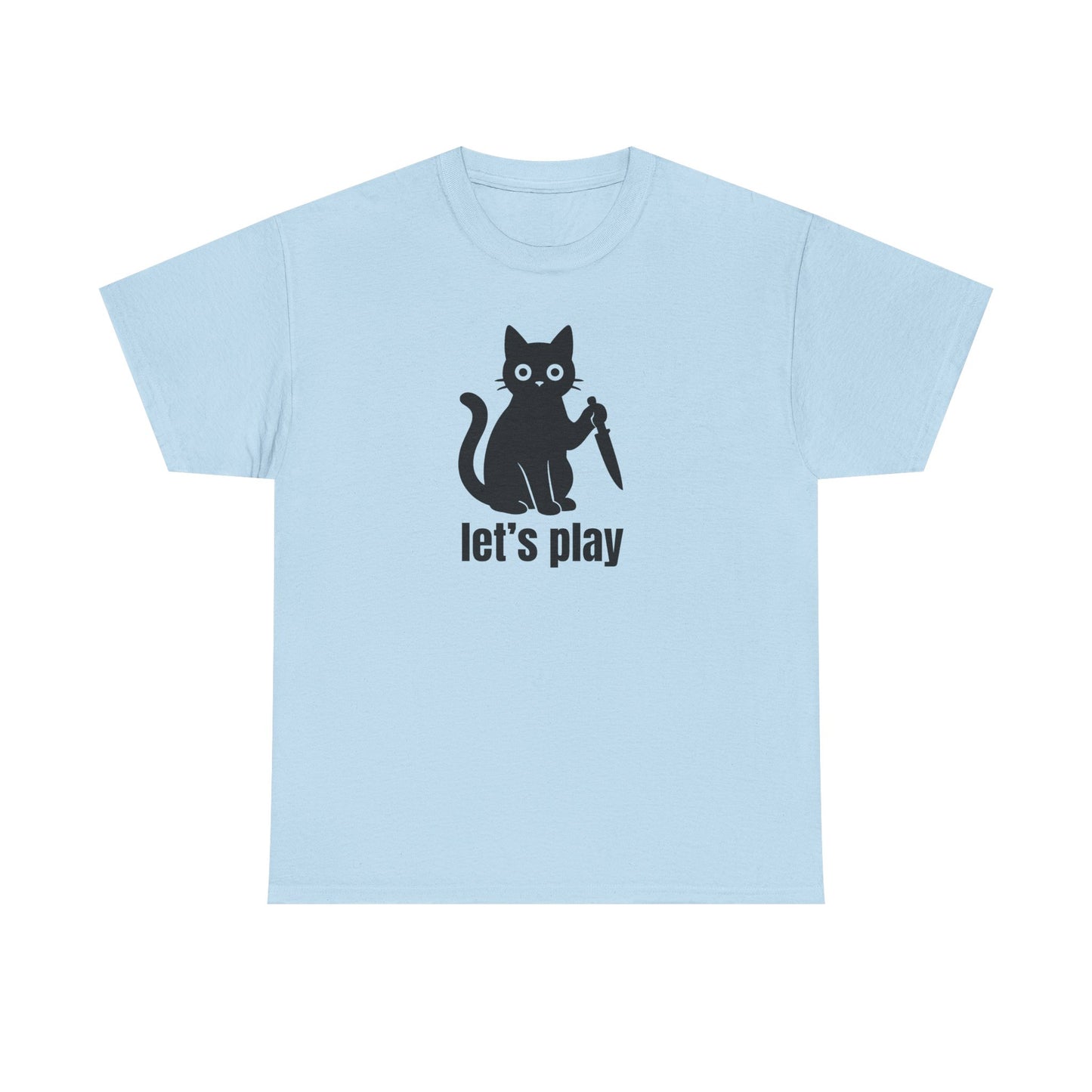 Playful Cat Tee - Let's Play Unisex Heavy Cotton Shirt, Cat Lover Gift, Fun T-Shirt, Animal Themed Apparel, Casual Wear
