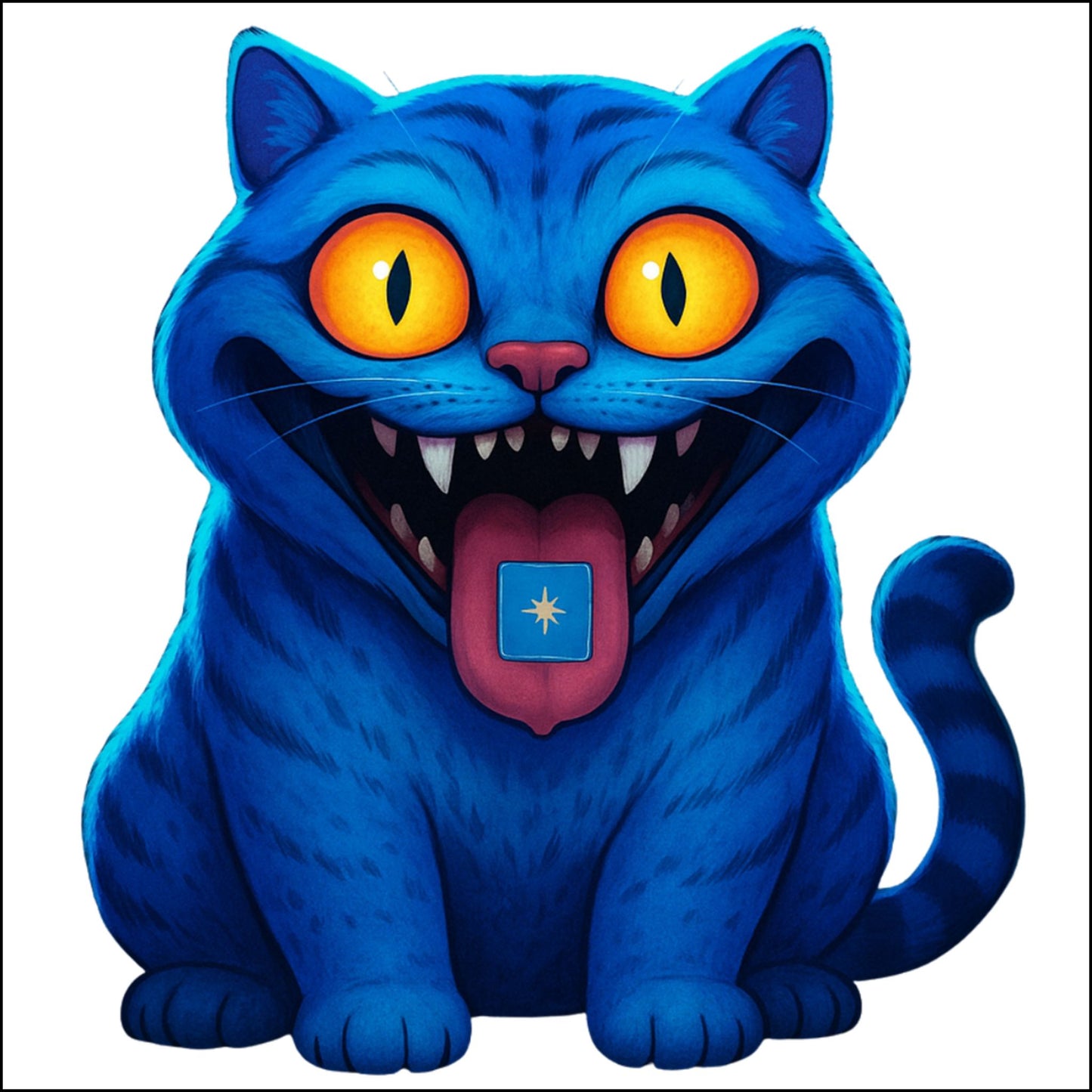 Vibrant Cat Ornament | Custom Cut Acrylic Ornament | KPOP | Demon Cat | Holiday Decor | Tree Ornaments | Christmas