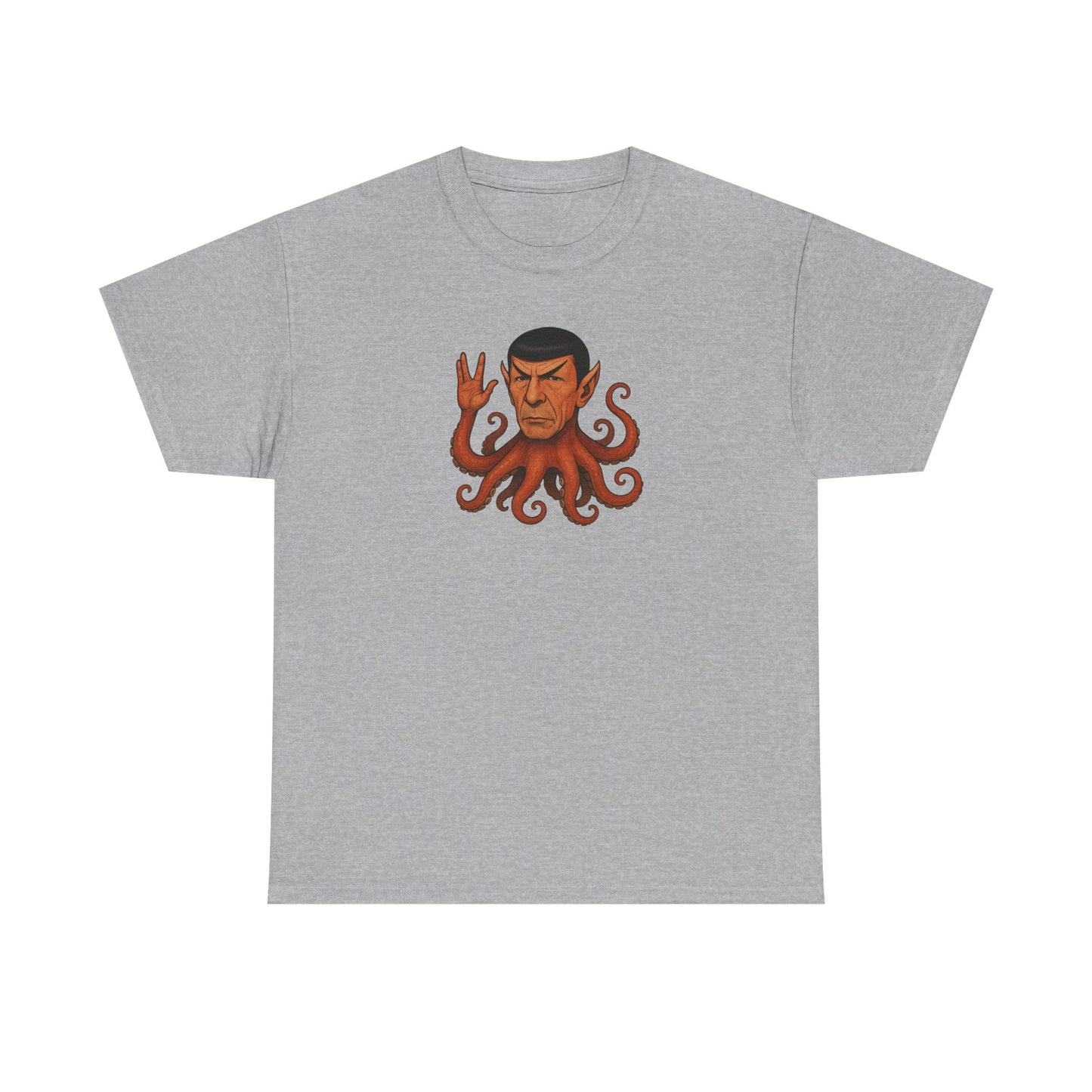 Spocktopus | Octopus Spock Unisex T-Shirt, Funny Nerd Tee, Geeky Apparel, Pop Culture Gift, Sci-Fi Fan Shirt