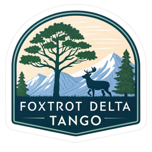 Foxtrot Delta Tango, Nature-Inspired Kiss-Cut Vinyl Decals, Great For Cars, Laptops, and Water Bottles