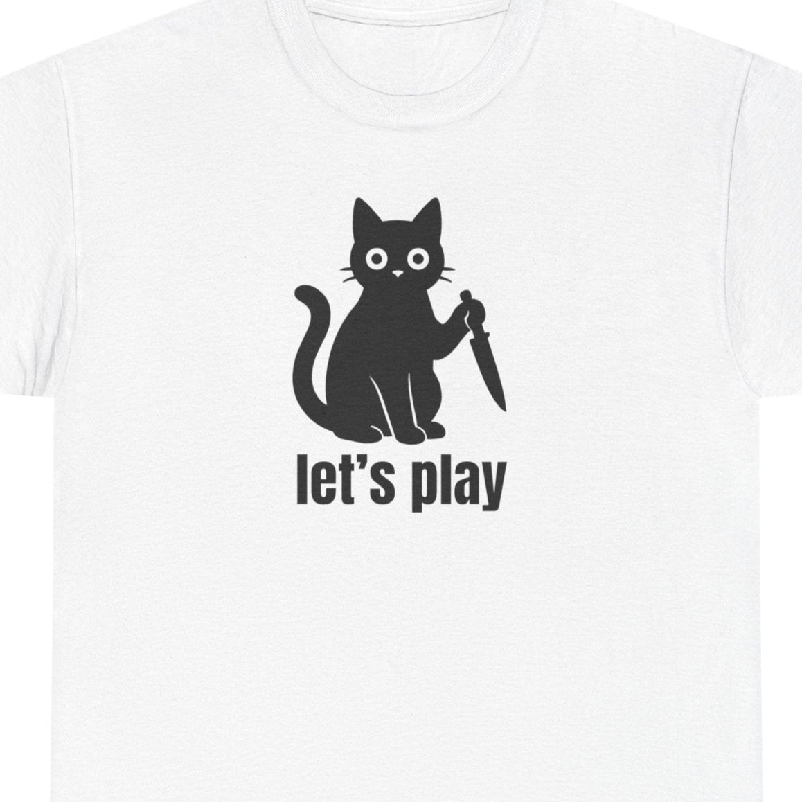 Playful Cat Tee - Let's Play Unisex Heavy Cotton Shirt, Cat Lover Gift, Fun T-Shirt, Animal Themed Apparel, Casual Wear