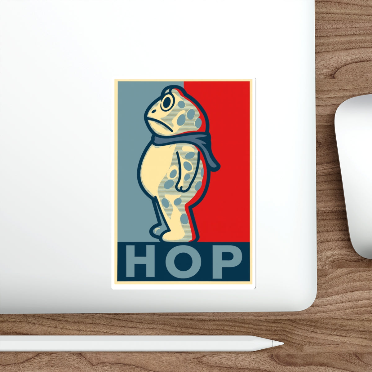 Portland Frog "Hop" Die-Cut Stickers | Obama Inspired Vinyl Decal for Laptops, Water Bottles, Notebooks, and More