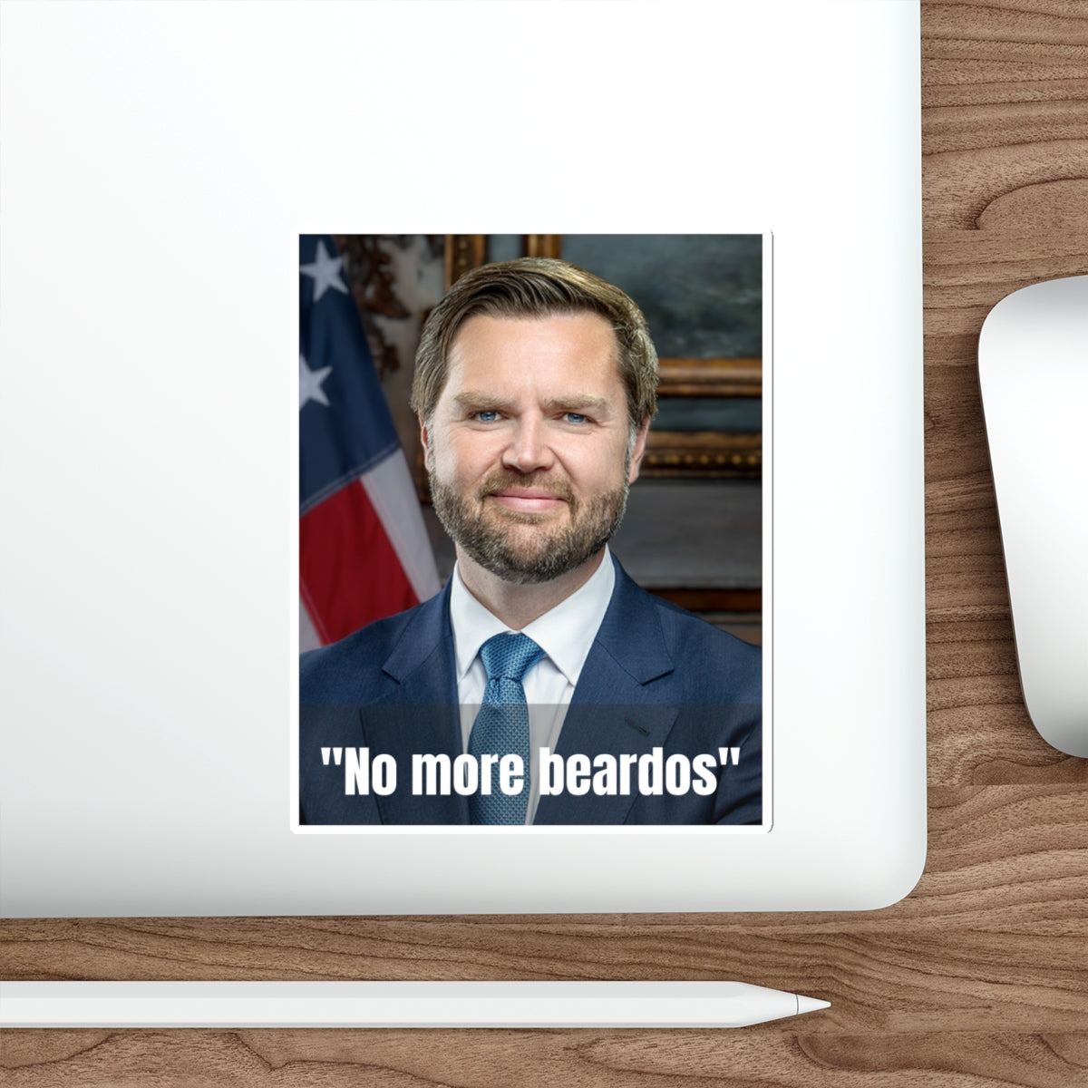 No More Beardos Satirical Die-Cut Stickers | for Laptops, Water Bottles, Gifts, and Decor | JD Vance | Pete Hegseth