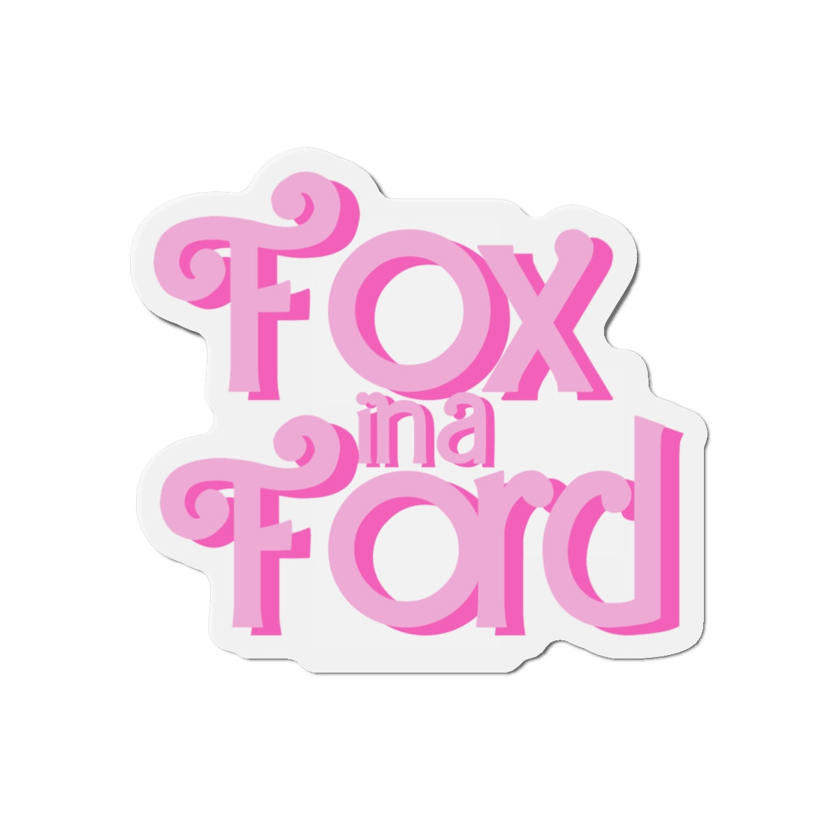 Playful Die-Cut Fox in A Ford Magnets for Cars, Fridges, Fun Decor, Perfect Gift, Home or Office, Cute Animal Lovers